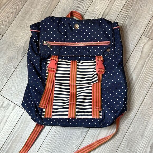 435 By Matilda Jane Girls Make Believe A+ Backpack Navy White Polka Dot Buckle M - Picture 1 of 7